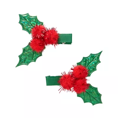 Product Merry & Bright Mistletoe Hair Bows 2 Count