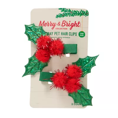 Product Merry & Bright Mistletoe Hair Bows 2 Count