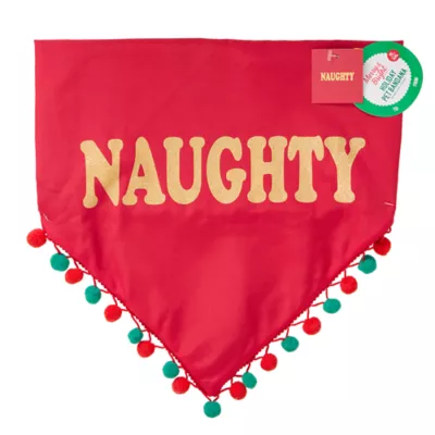 Product Merry & Bright Naughty/Nice Holiday Pet Bandana, Dog & Cat