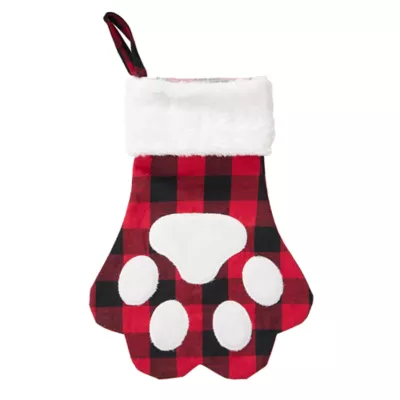 Product Merry & Bright Check Paw Stocking