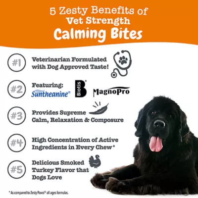 Product Zesty Paws Vet Strength Calming Bites Smoked Turkey, 90 Count