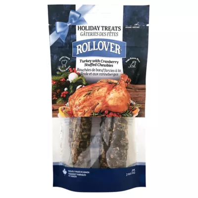 Product Rollover Stuffed Chewbies Dog Treats - Turkey & Cranberry