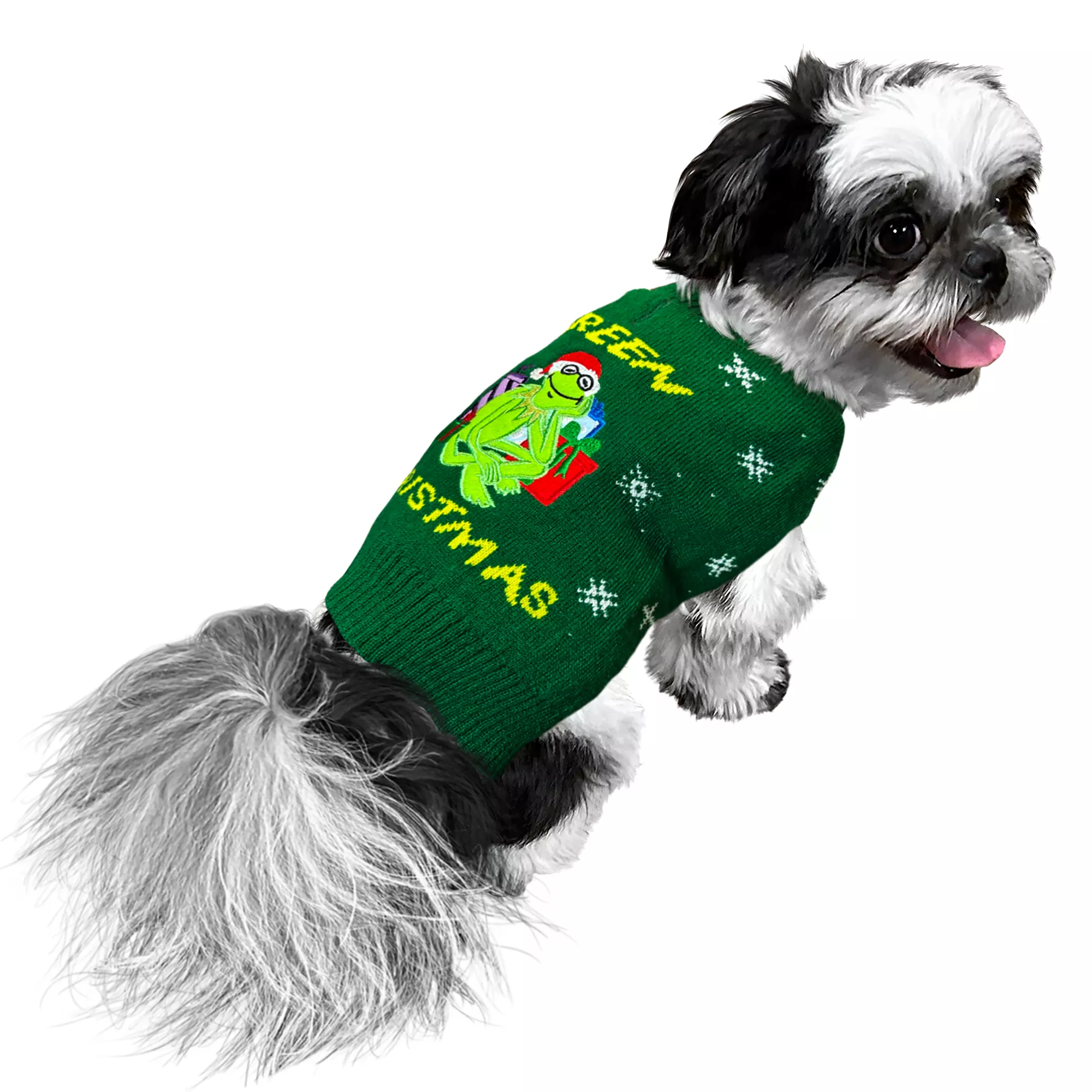 Holiday Kermit Dog Sweater