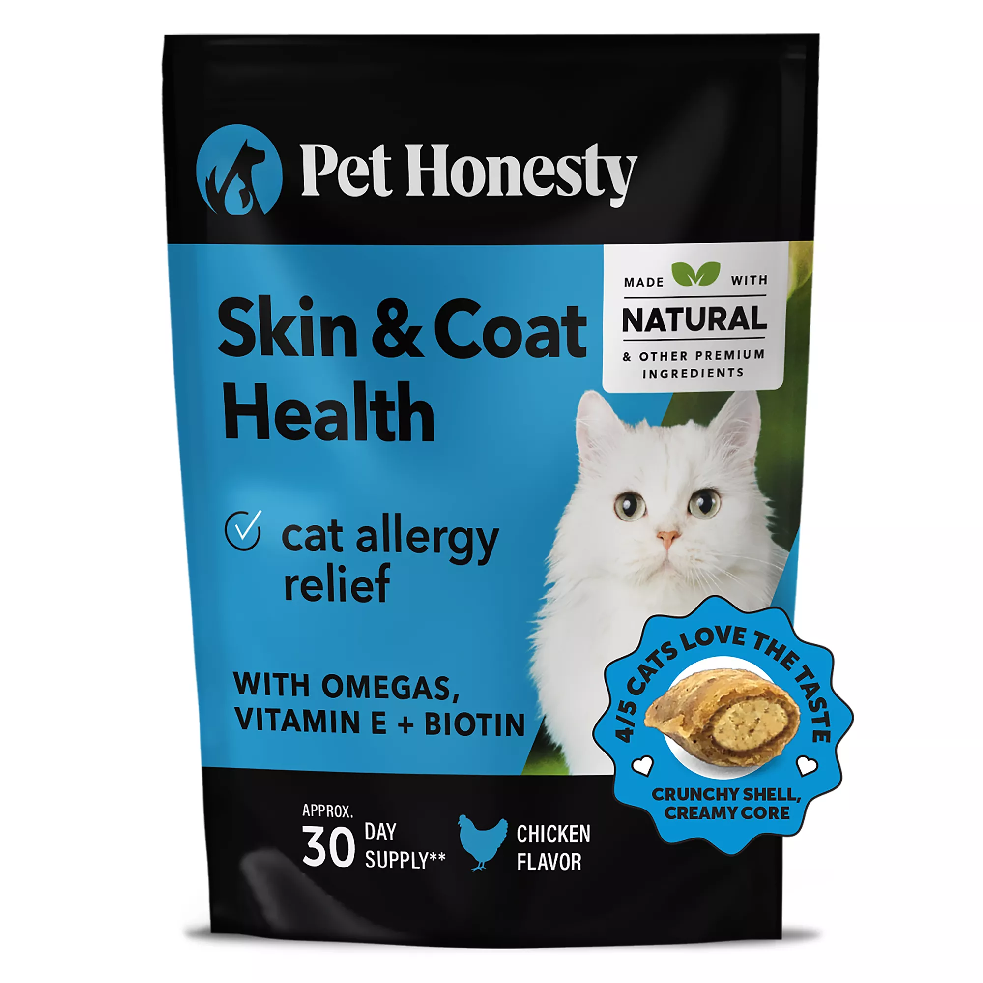  Pet Honesty Skin & Coat Health Chews Supplement for Cats 3.7 oz