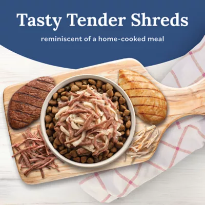 Product Blue Buffalo Tender Shreds Beef & Chicken in Savory Broth All Life Stages Dog Food Topper - 2.5 oz