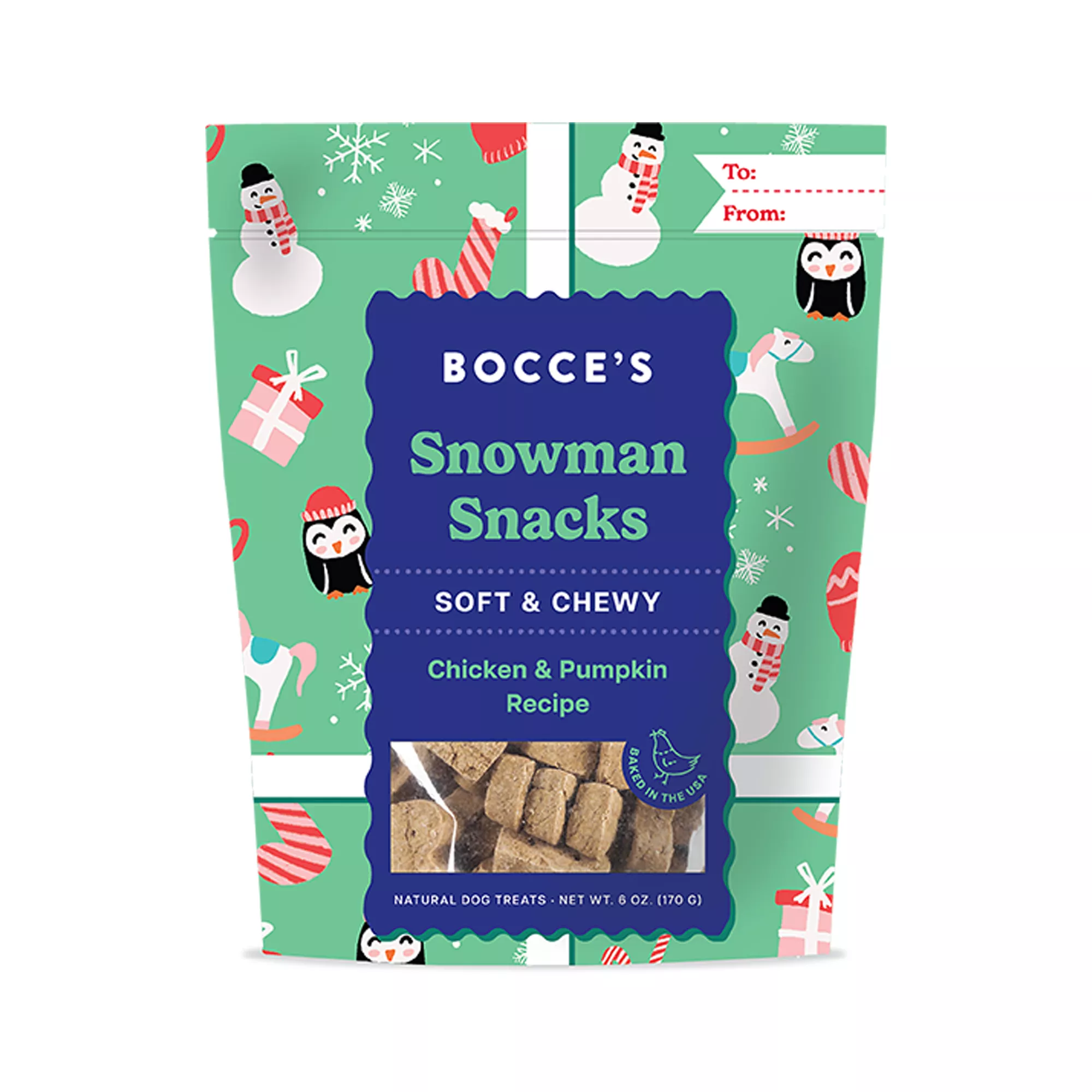 Bocce's Snowman Snack Soft and Chewy 6 OZ