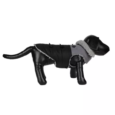 Product Hotel Doggy Mixed Media Dog Jacket - Black & Grey