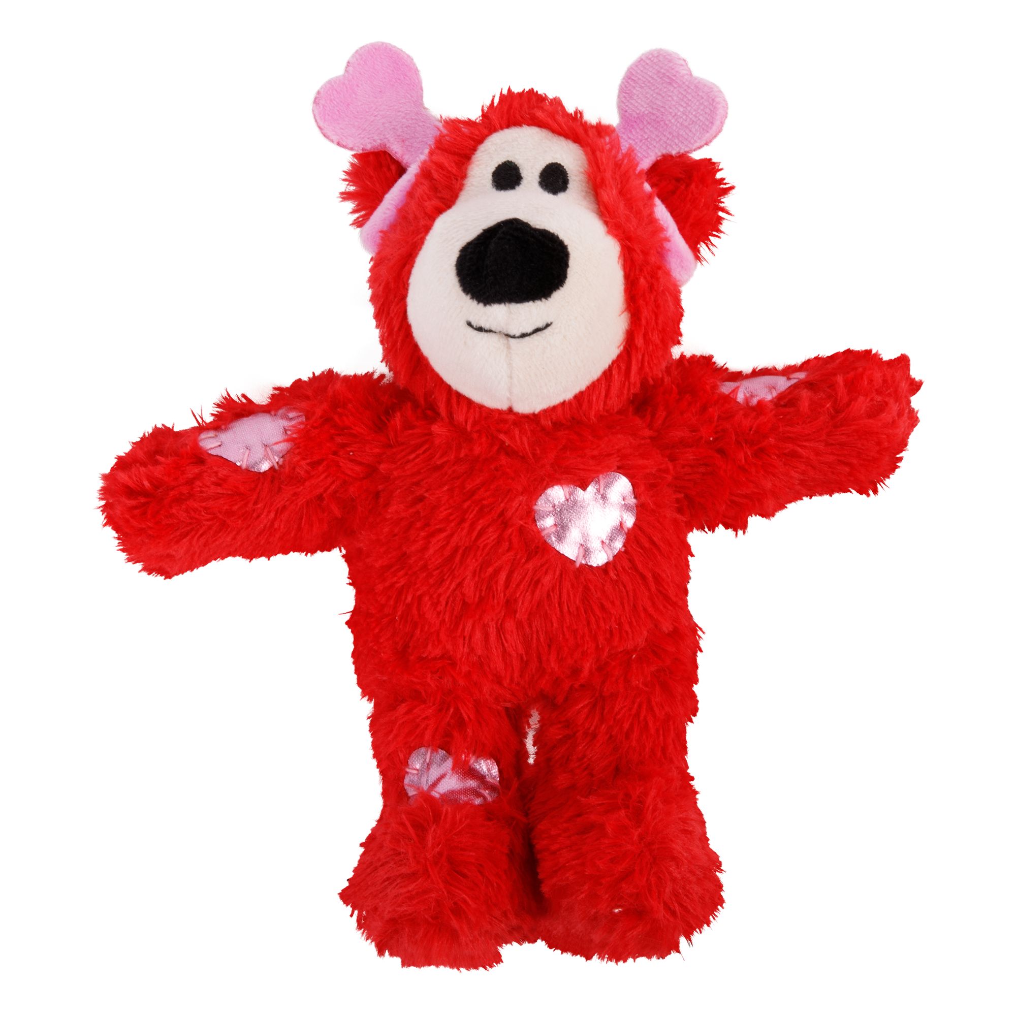 KONG Valentine's Day Wild Knots Bear Plush Dog Toy