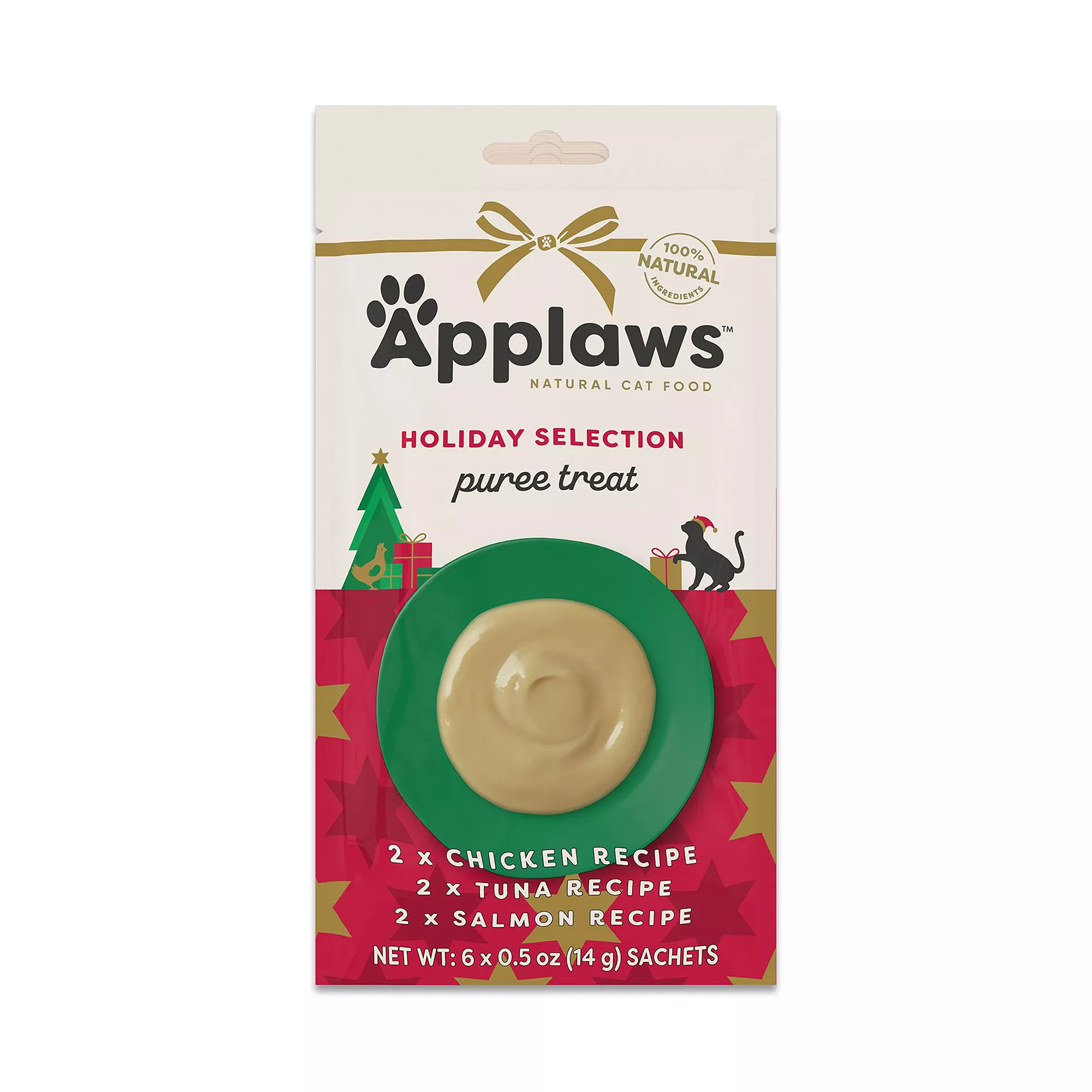 Applaws Holiday Selection Puree Cat Treats VP 6 CT 3 OZ