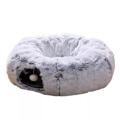 Product PetPals Grey Cat Tunnel with Faux Fur