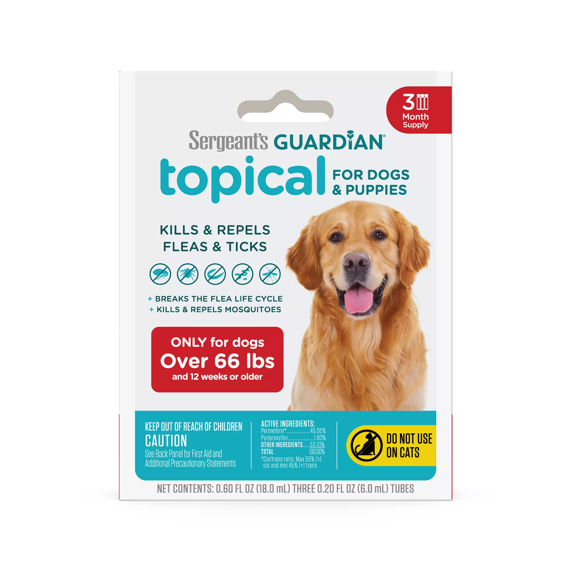 Sergeant's Guardian Flea & Tick Topical for Dogs over 66 lbs