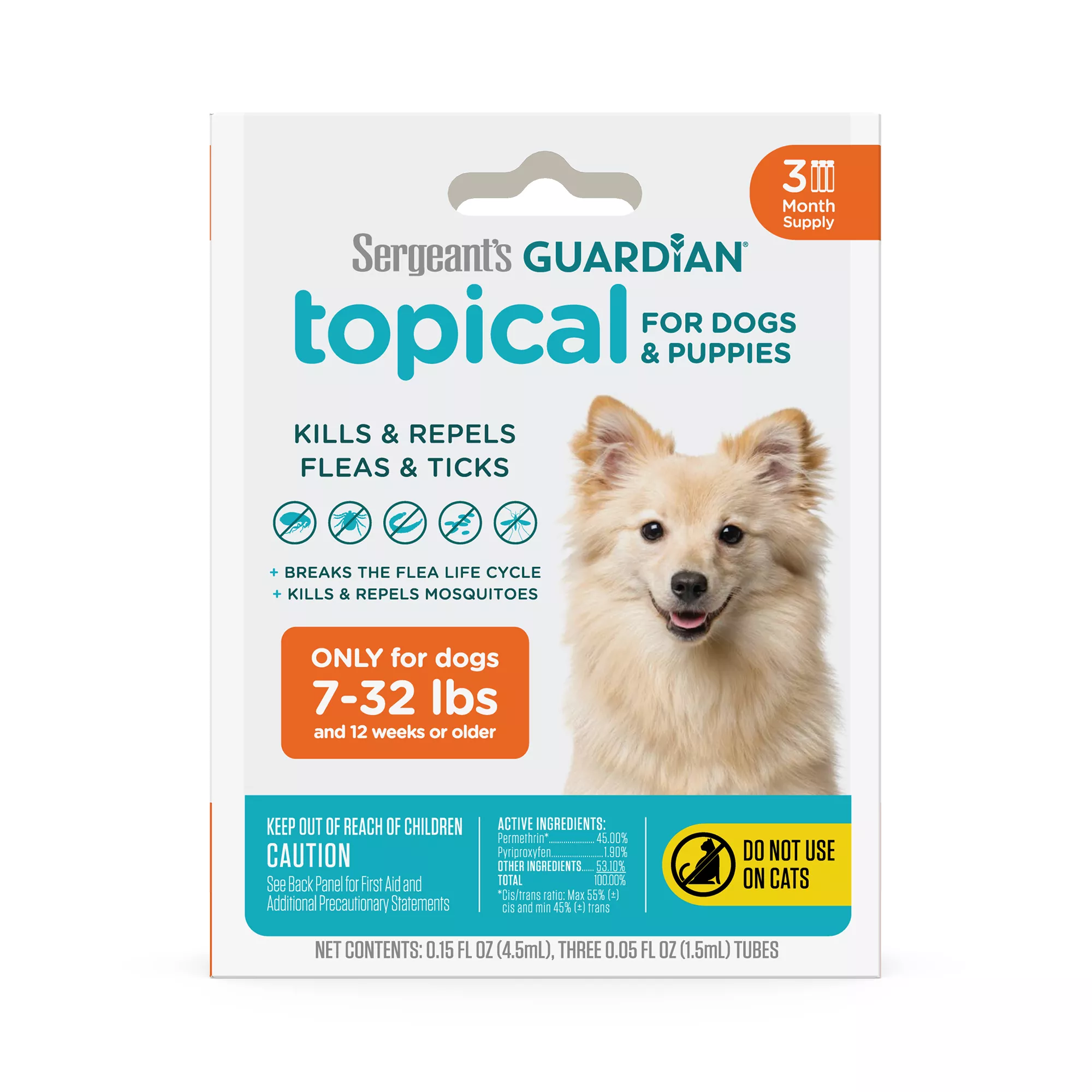 Sergeant's Guardian Flea & Tick Topical for Dogs 7-32 lbs