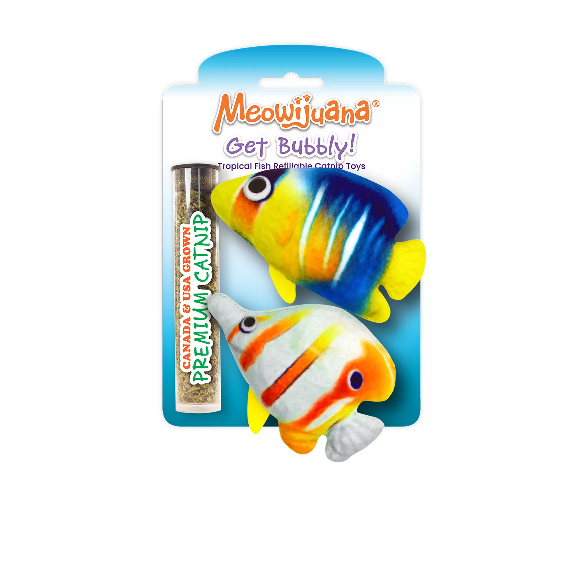 Meowijuana® Get Bubbly Tropic Fish 2 Count Plush Toys