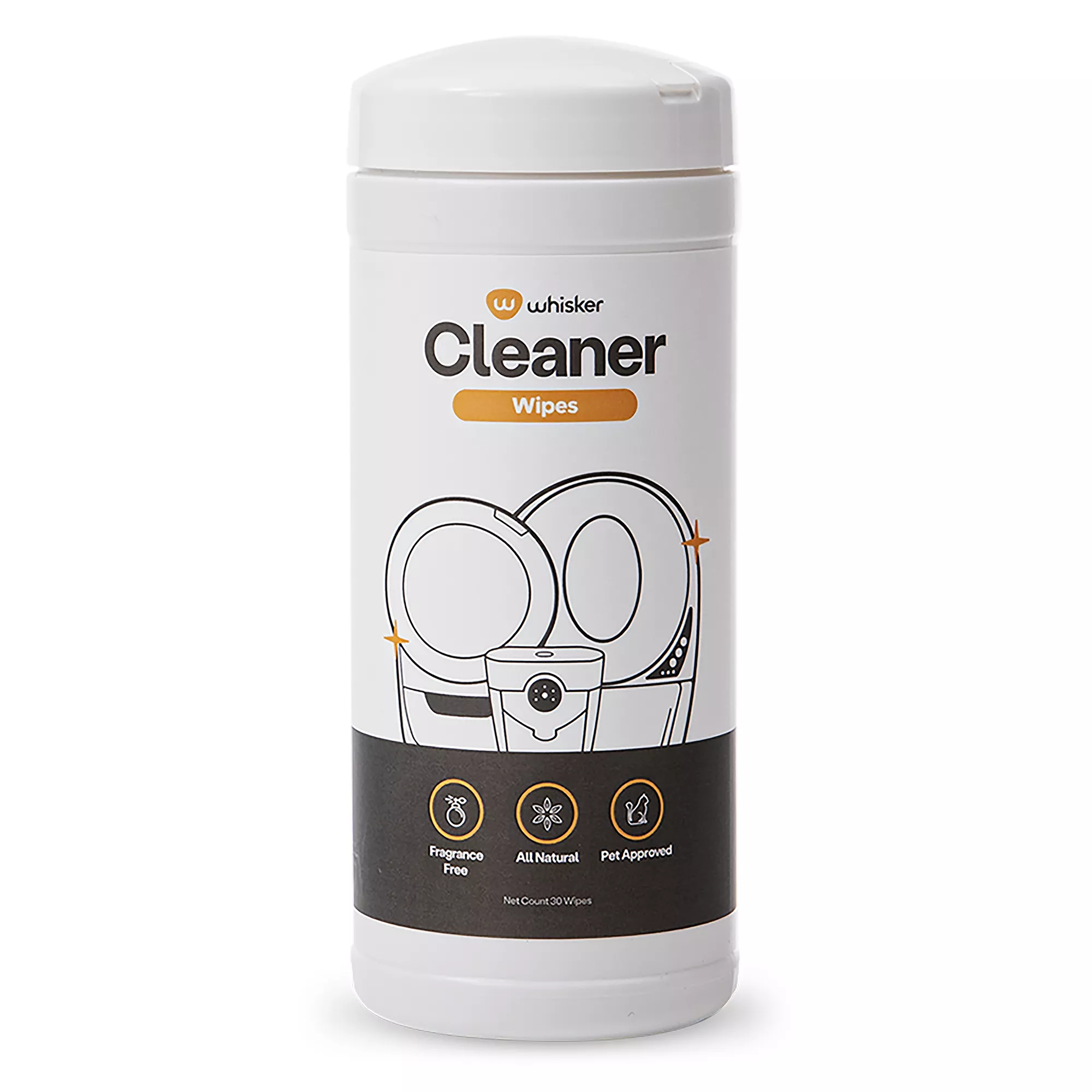 Cleaner Wipes by Whisker - Fragrance Free, 30 count