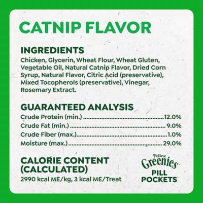 Greenies Feline Pill Pockets For Cats, Soft Cat Treats, Catnip Flavor, 1.6 oz Pouch, 45 Count - Image 7