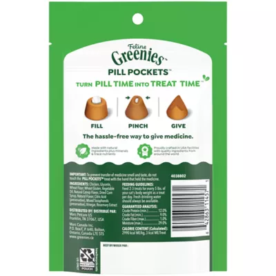 Greenies Feline Pill Pockets For Cats, Soft Cat Treats, Catnip Flavor, 1.6 oz Pouch, 45 Count - Image 8