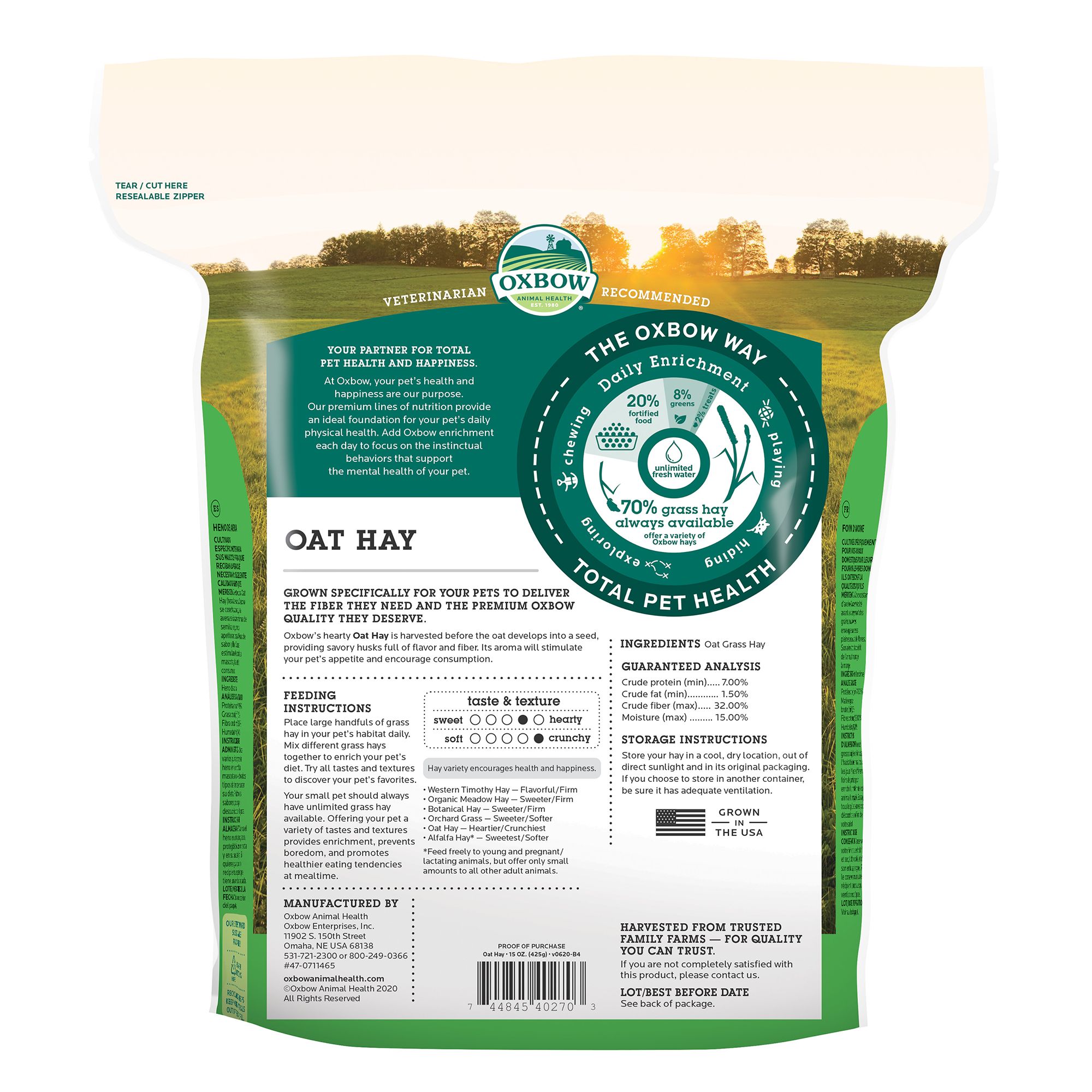 Oxbow Oat Hay - Rabbit & Guinea Pig Food - thumbnail 2
