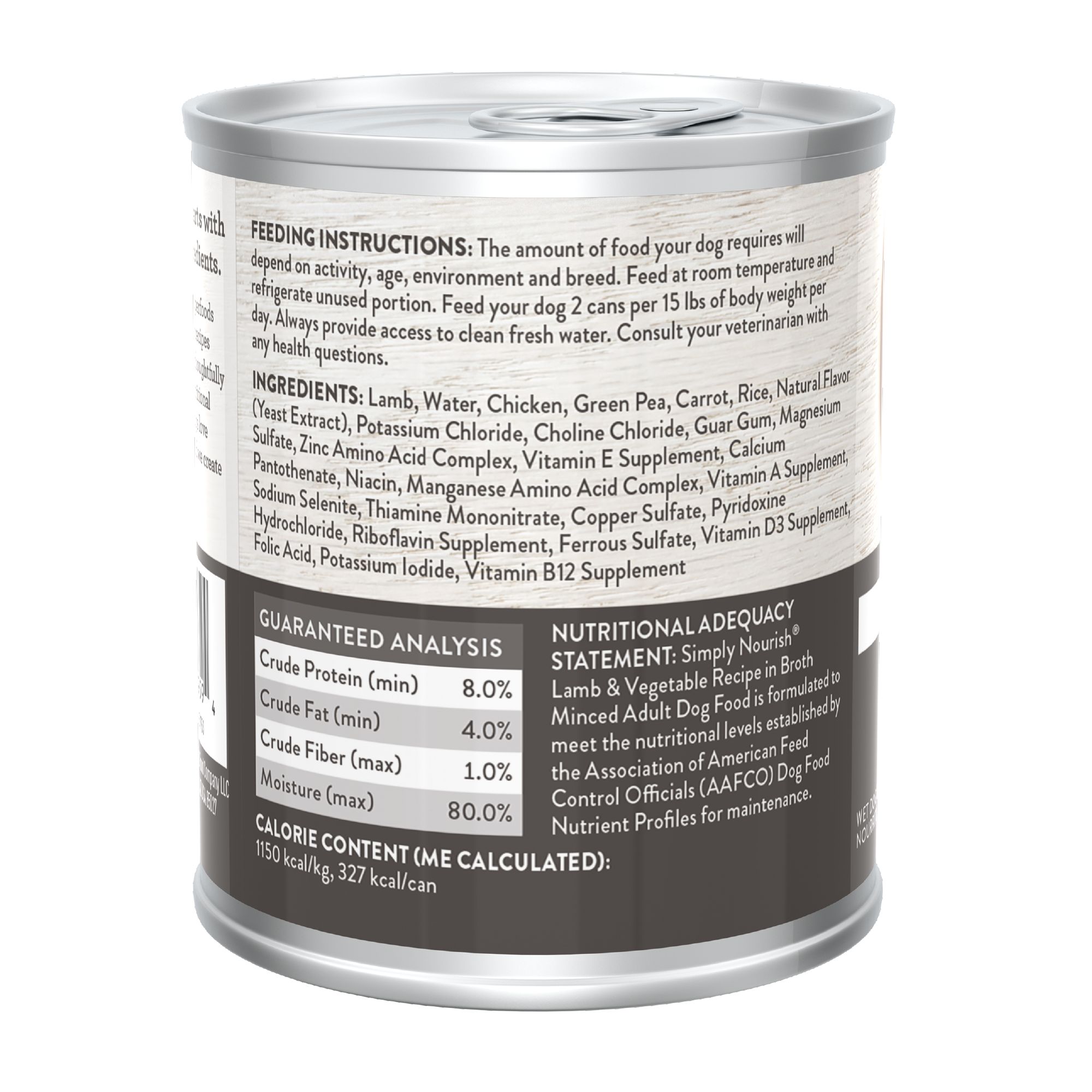 Simply Nourish Adult Wet Dog Food - Lamb & Vegetable in Broth, 10 oz