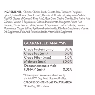 Product Simply Nourish Puppy Wet Dog Food - Chicken & Vegetable in Broth, 10 oz