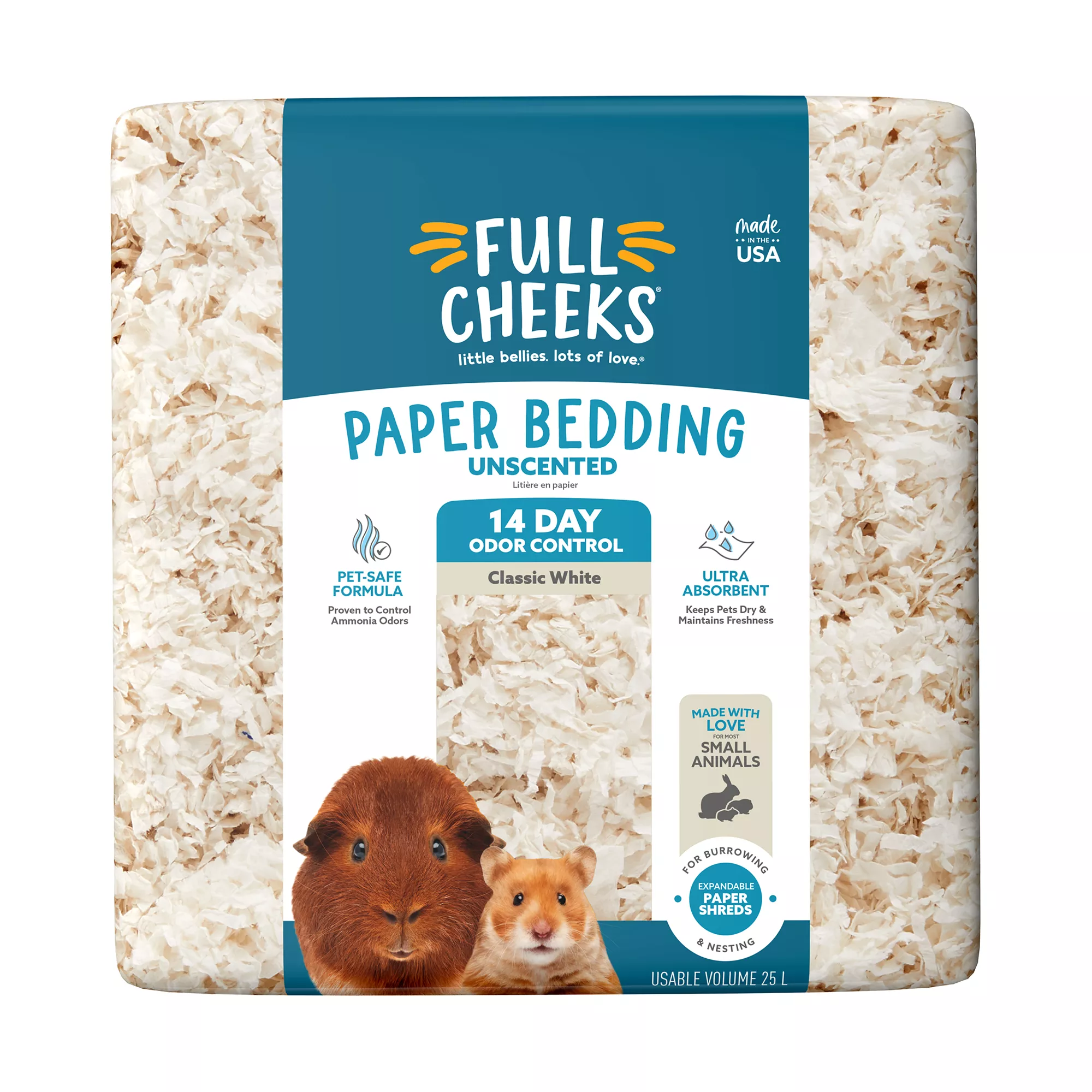 Full Cheeks&trade; Odor Control Small Pet Paper Bedding - Classic White