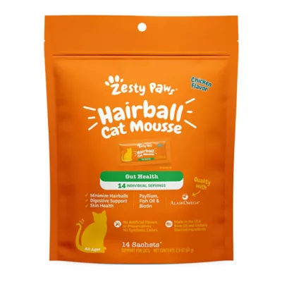 Product Zesty Paws Hairball Cat Mousse for Gut Health with AlaskOmega, Psyllium, Fish Oil & Biotin