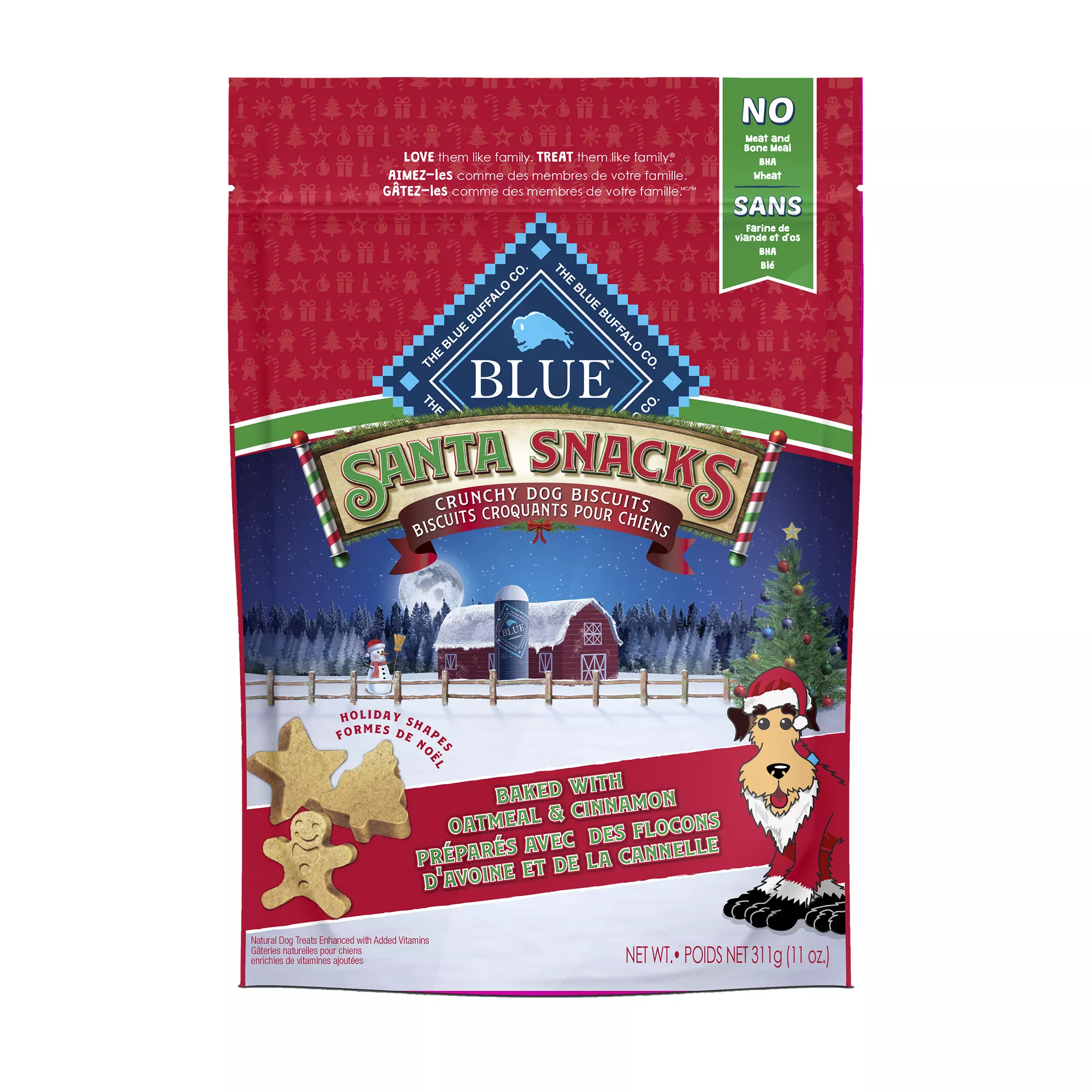 Blue Buffalo Santa Snacks Dog Biscuits