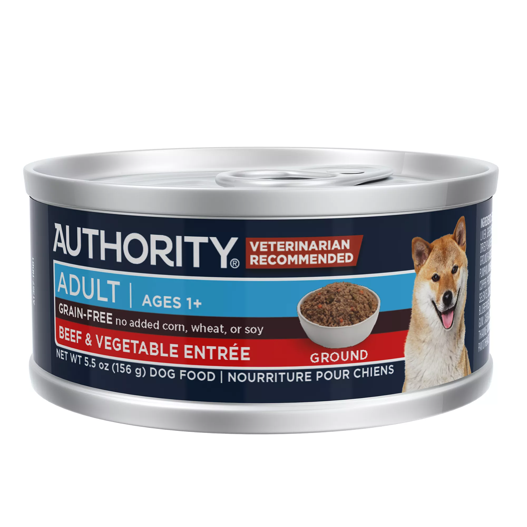 Authority Beef & Vegetable Entree Adult Dog Wet Food - Grain Free, 5.5 oz