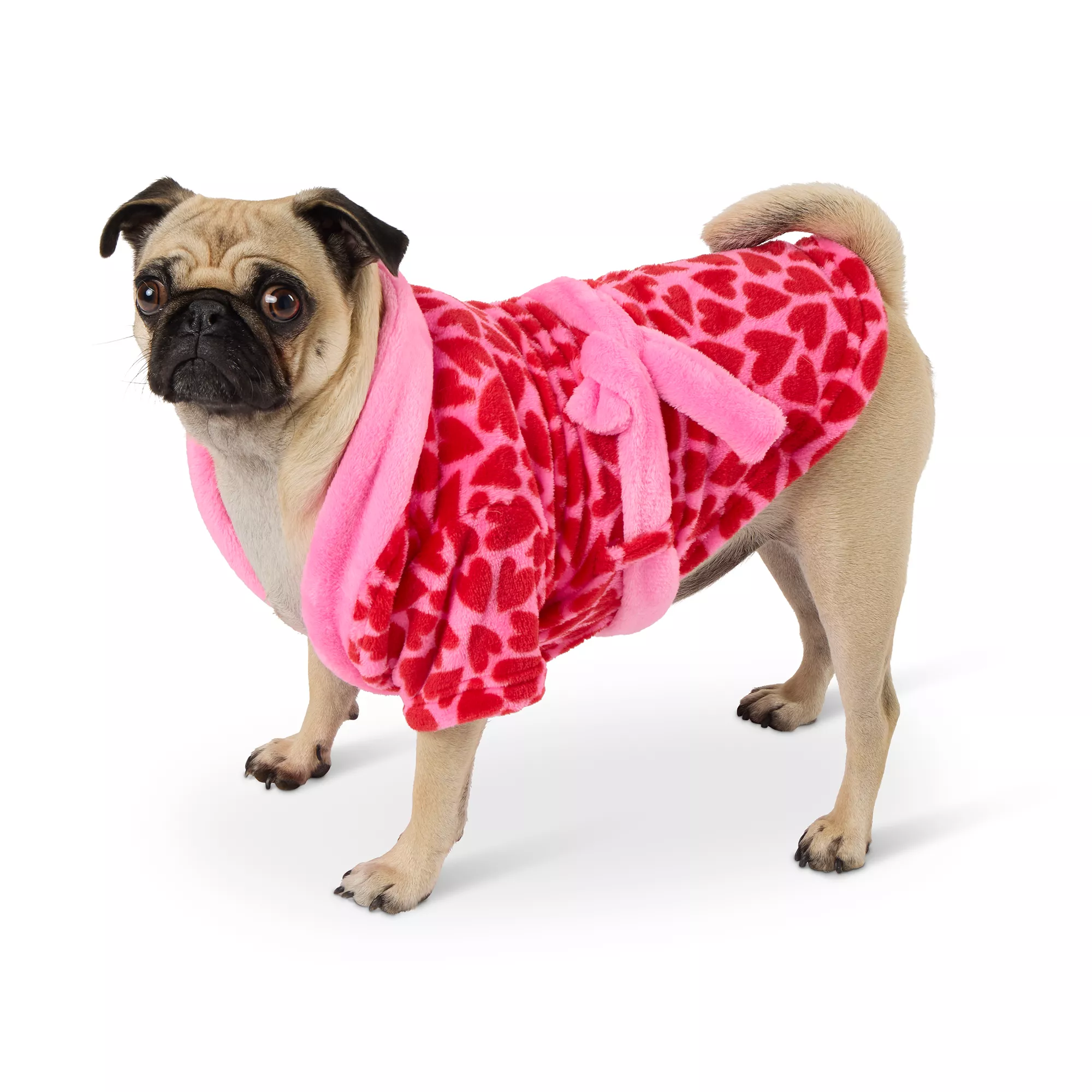 Top Paw® Valentine's Day Pink Hearts Robe for Dogs