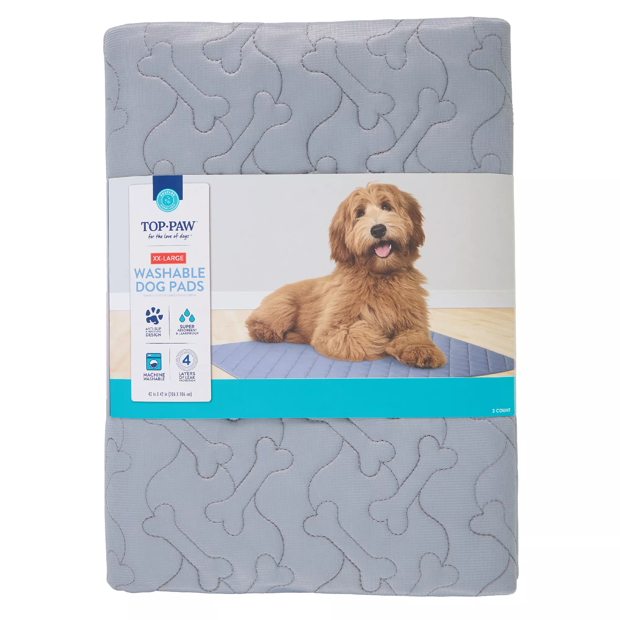 Top Paw® Reusable Absorbent Dog Pads - Anti-Slip & Multi-Use Design - For Dogs of All Ages