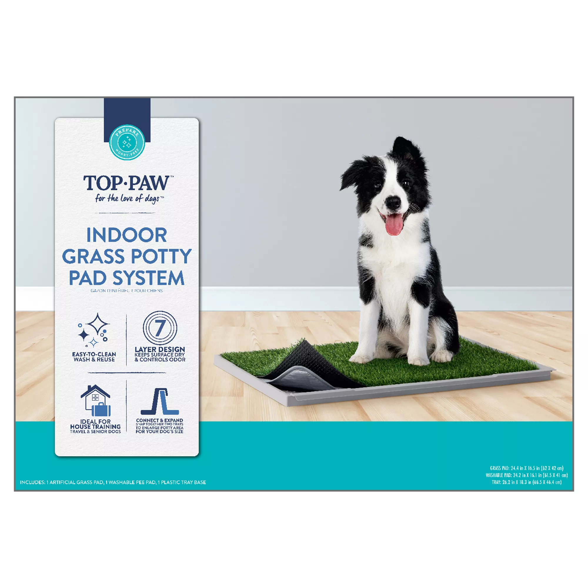 Top Paw Indoor Grass Pad System for Dogs, 6- Layer Design - For Dogs of All Ages