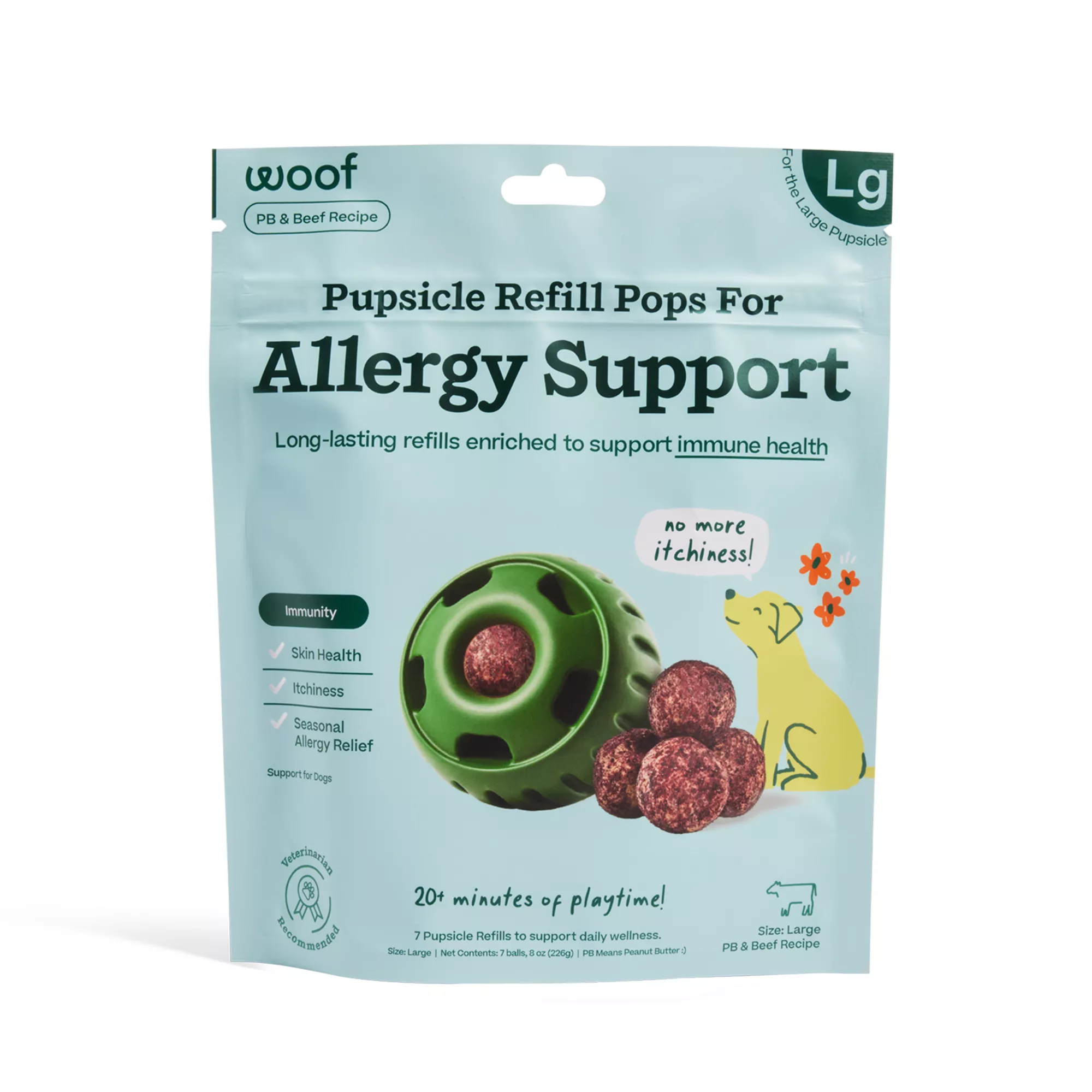 WOOF Allergy & Immunity Pupsicle Pops Refill for Dogs 7 Count