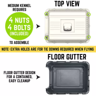 Sport Pet Plastic Travel Kennel for Dogs - Plastic Pet Carrier, White - Image 2