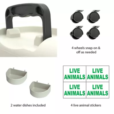 Sport Pet Plastic Travel Kennel for Dogs - Plastic Pet Carrier, White - Image 4