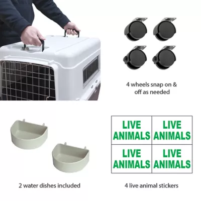 Product Sport Pet Plastic Travel Kennel for Dogs - White