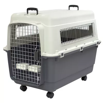 Sport Pet Plastic Travel Kennel for Dogs - Plastic Pet Carrier, White - Image 2