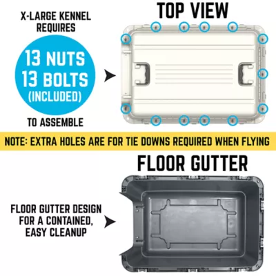 Sport Pet Plastic Travel Kennel for Dogs - Plastic Pet Carrier, White - Image 3