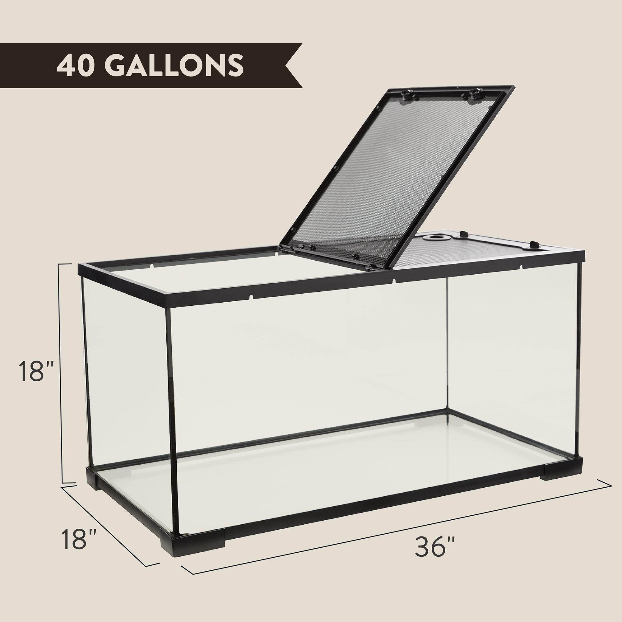 Thrive® Semi-Aquatic Essentials Kit - Semi-Aquatic Reptile Terrarium Kit - 40 Gallon - 36x18x18 - thumbnail 2