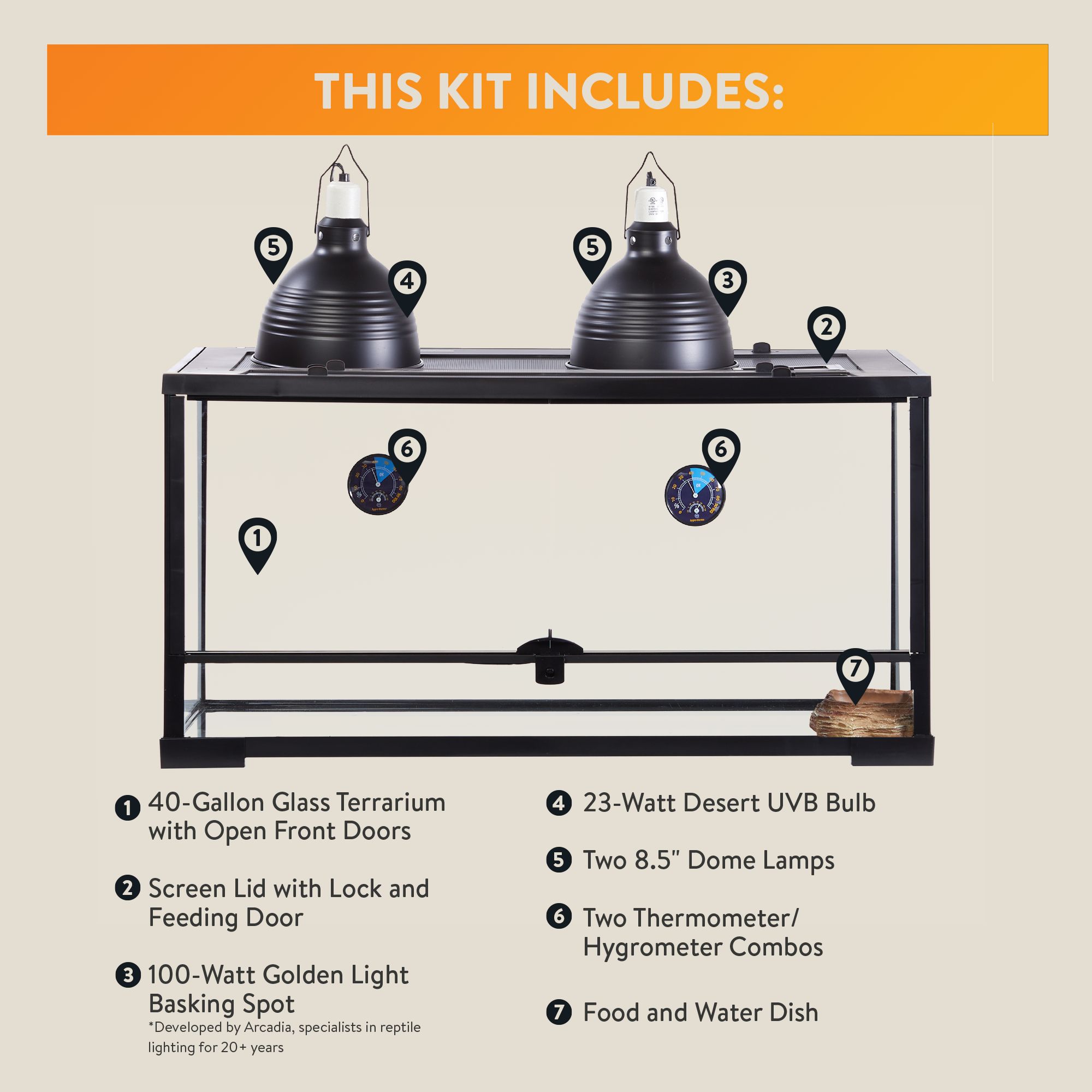 Thrive® Desert Essentials Starter Kit - Reptile Terrarium - Desert Reptile Terrarium Kit - 10-40 Gal - thumbnail 3