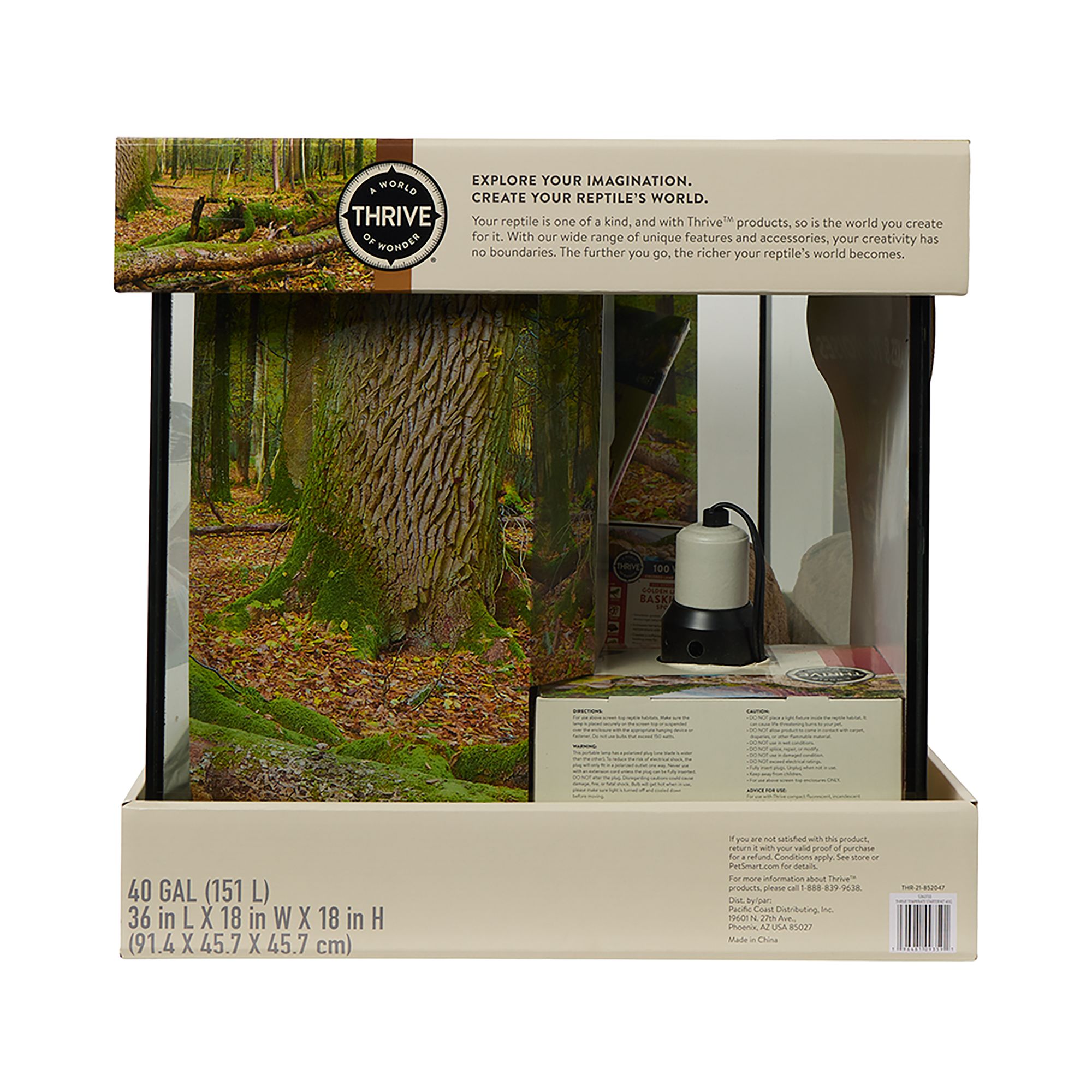 Thrive Temperate Essentials Kit -Temperate Reptile Terrarium Kit - 40 Gallon Terrarium - 36x18x18 - thumbnail 7