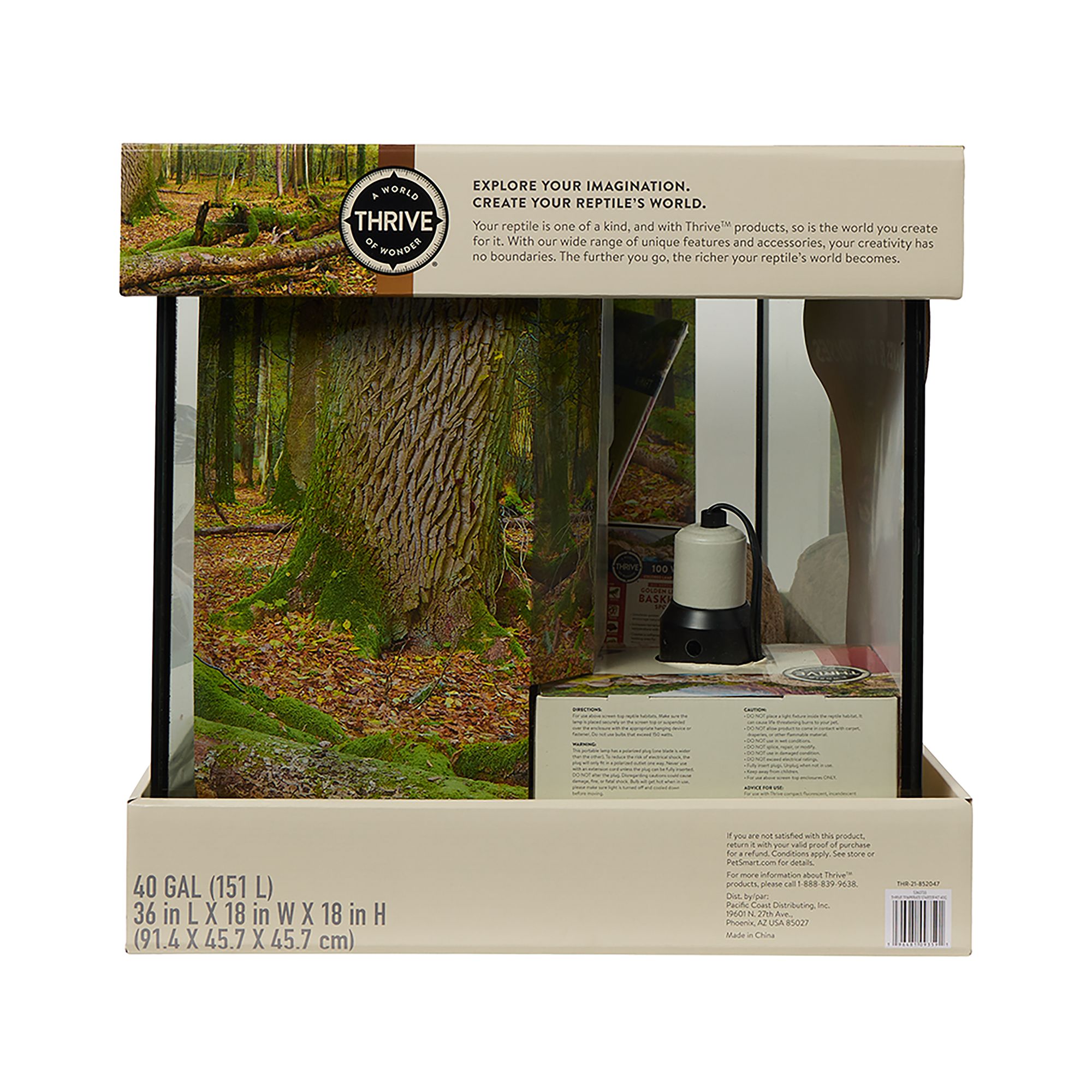Thrive Temperate Essentials Kit -Temperate Reptile Terrarium Kit - 40 Gallon Terrarium - 36x18x18 - thumbnail 8