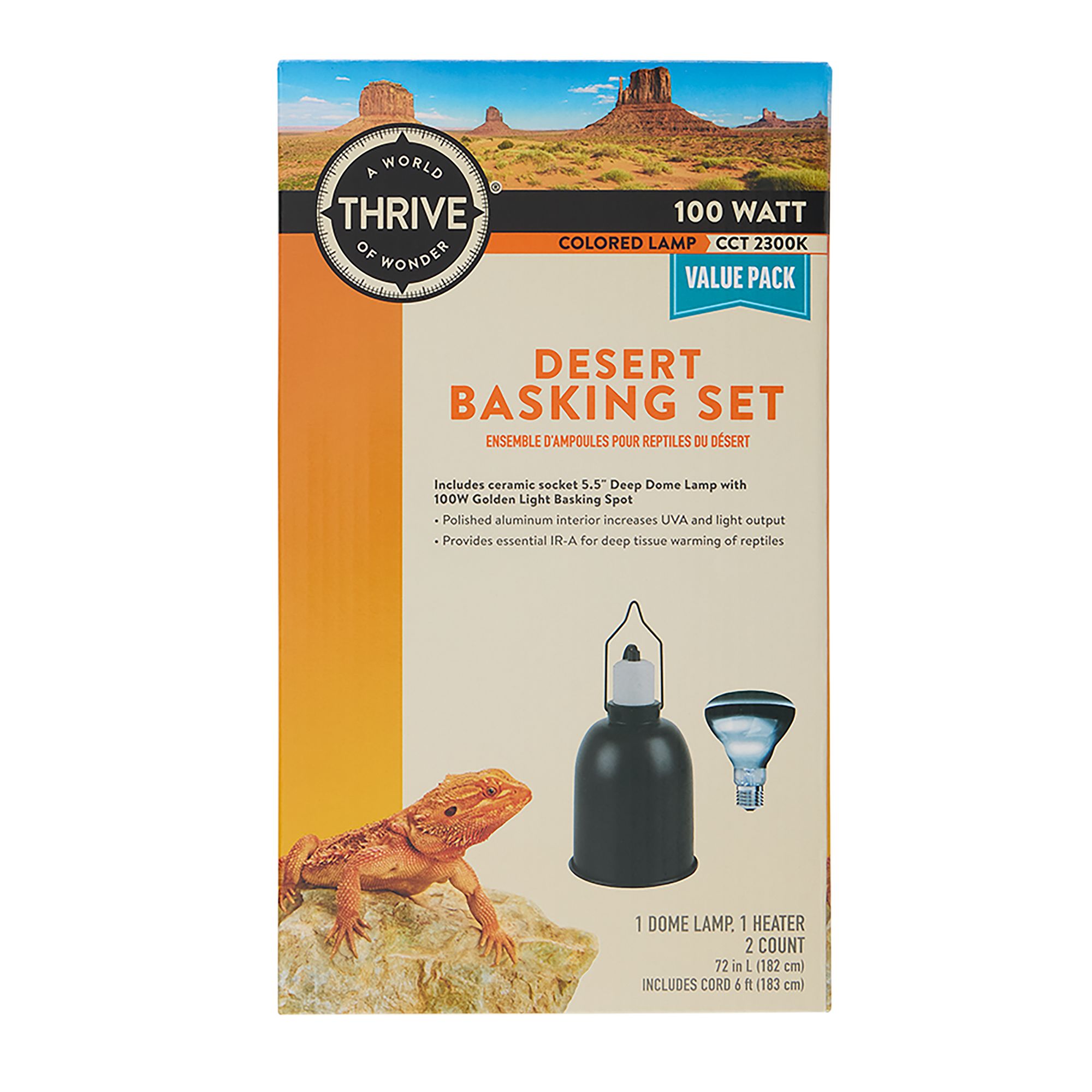 Thrive® Desert Basking Set - Reptile Basking Lamp Kit - 5.5 in - thumbnail 2