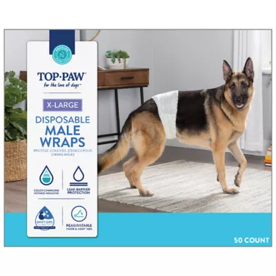 Product Top Paw® Disposable Male Wraps for Dogs, with Swift-Dry® Technology