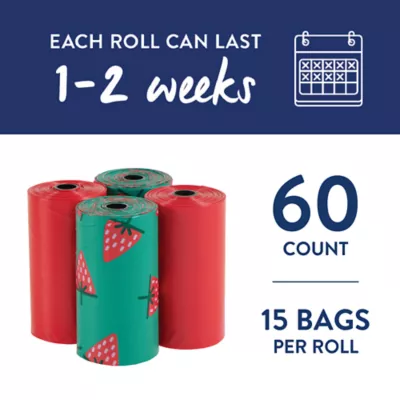 Product Top Paw® Extra-Thick Strawberries Dog Waste Bags