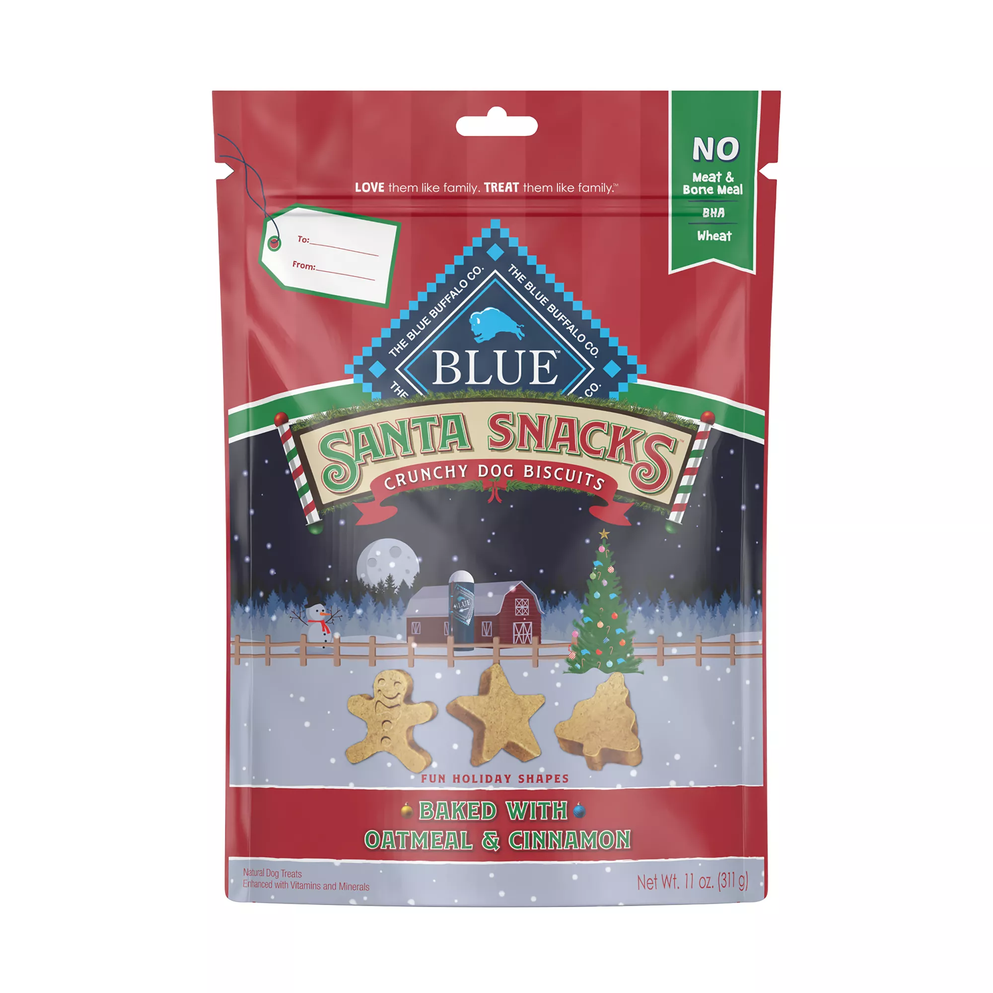 Blue Buffalo Santa Snacks Biscuits 11 OZ