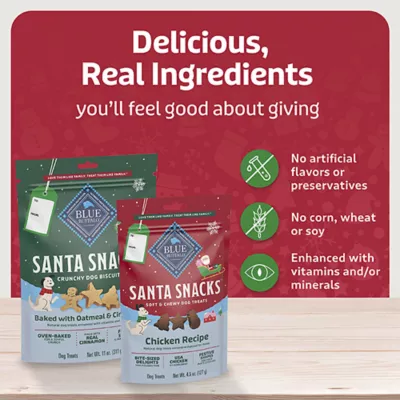 Product Blue Buffalo Santa Snack Biscuit Dog Treats 11 OZ