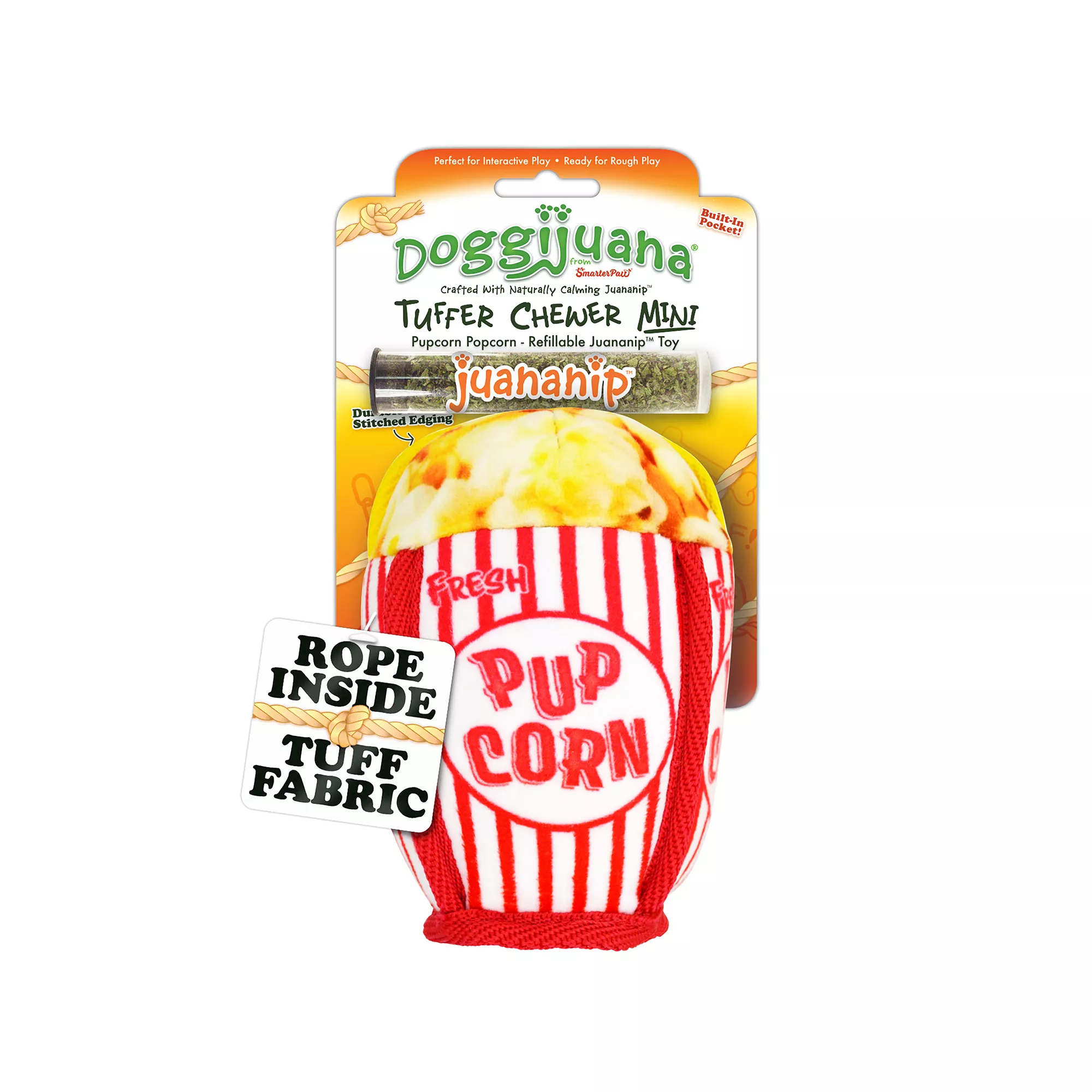 Doggijuana Tuffer Chewer Pup Corn Refillable Dog Toy