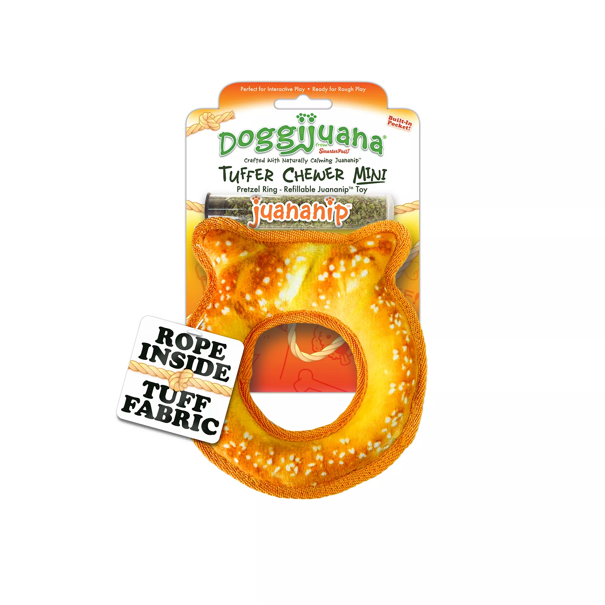 Doggijuana Tuffer Chewer Pretzel Refillable Dog Toy