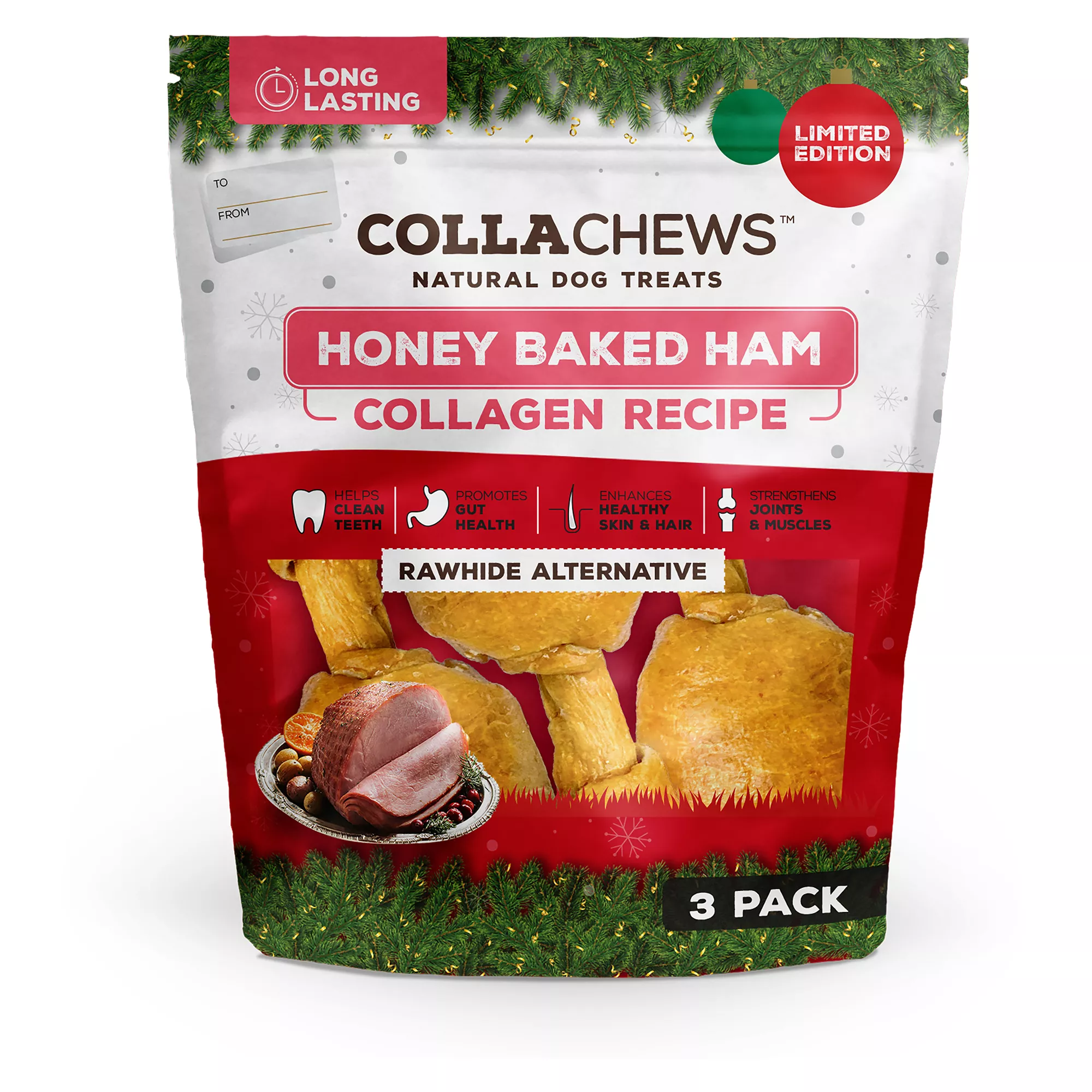 Collachews Honey Ham Bone 3 Count 6.3 OZ