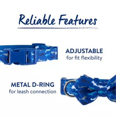 Top Paw® Blue Shark Dog Collar with Bow - Image 3