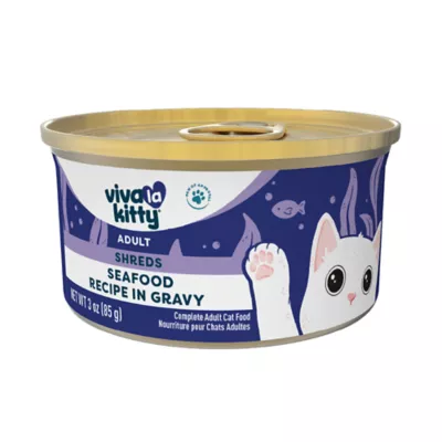 Viva La Kitty Adult Cat Wet Food - Shreds in Gravy, 3 Oz - Image 1
